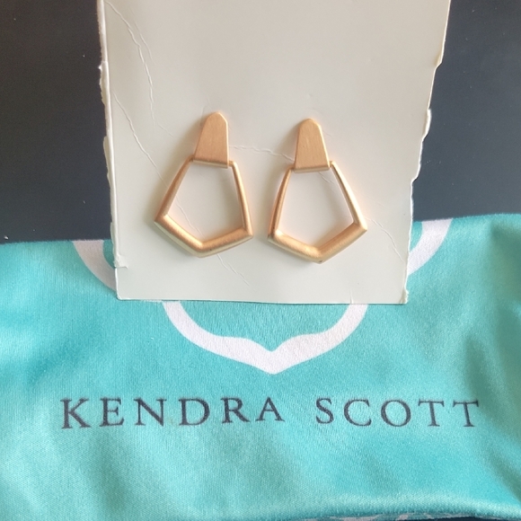 Kendra Scott Paxton Rose Gold Geometric Drop Earrings - Picture 2 of 8